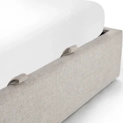 Sven Queen Tufted Storage Bed - Birch Ivory