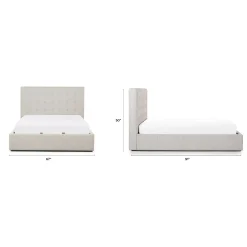 Sven Queen Tufted Storage Bed - Birch Ivory