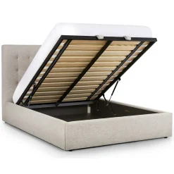 Sven Queen Tufted Storage Bed - Birch Ivory