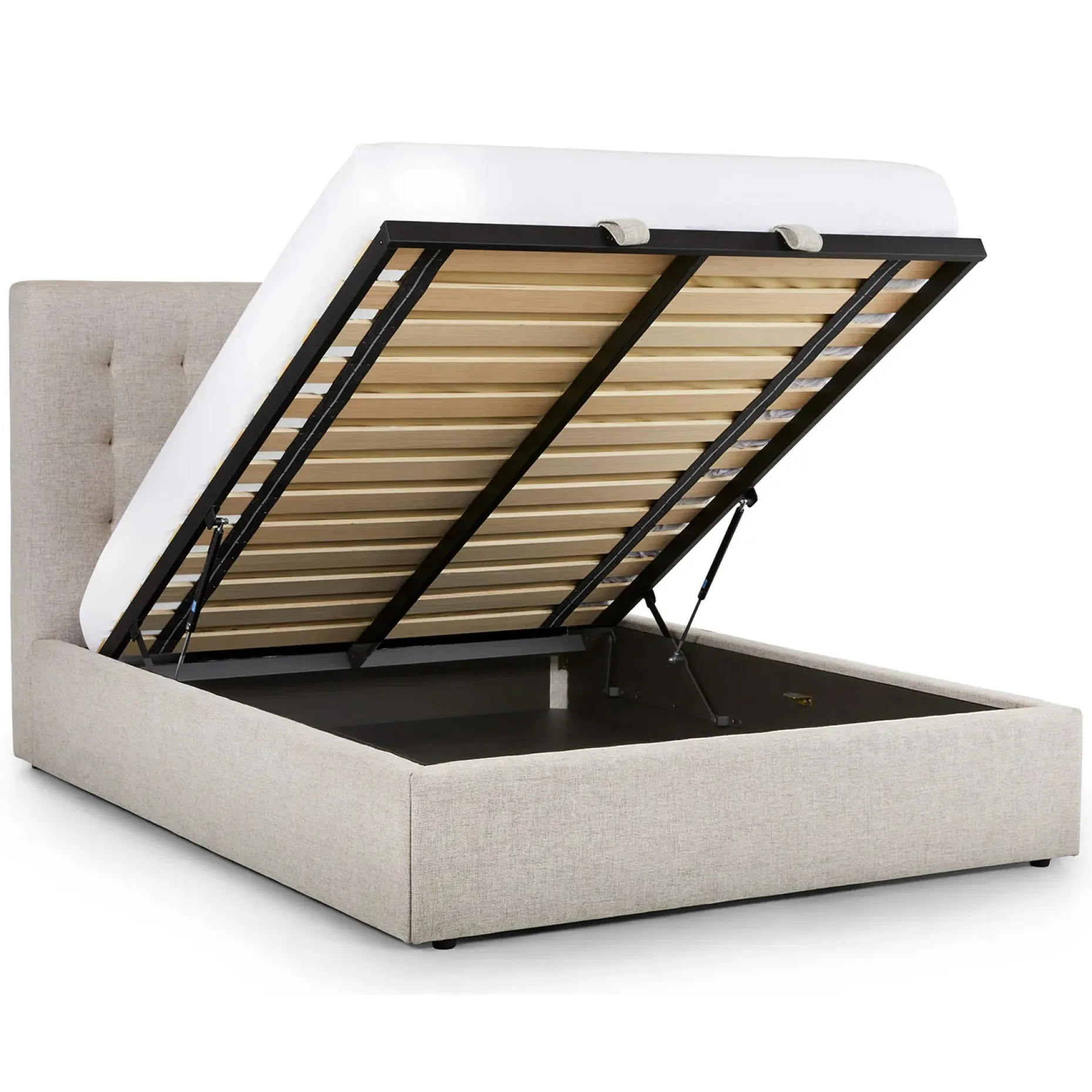 Sven Queen Tufted Storage Bed - Birch Ivory
