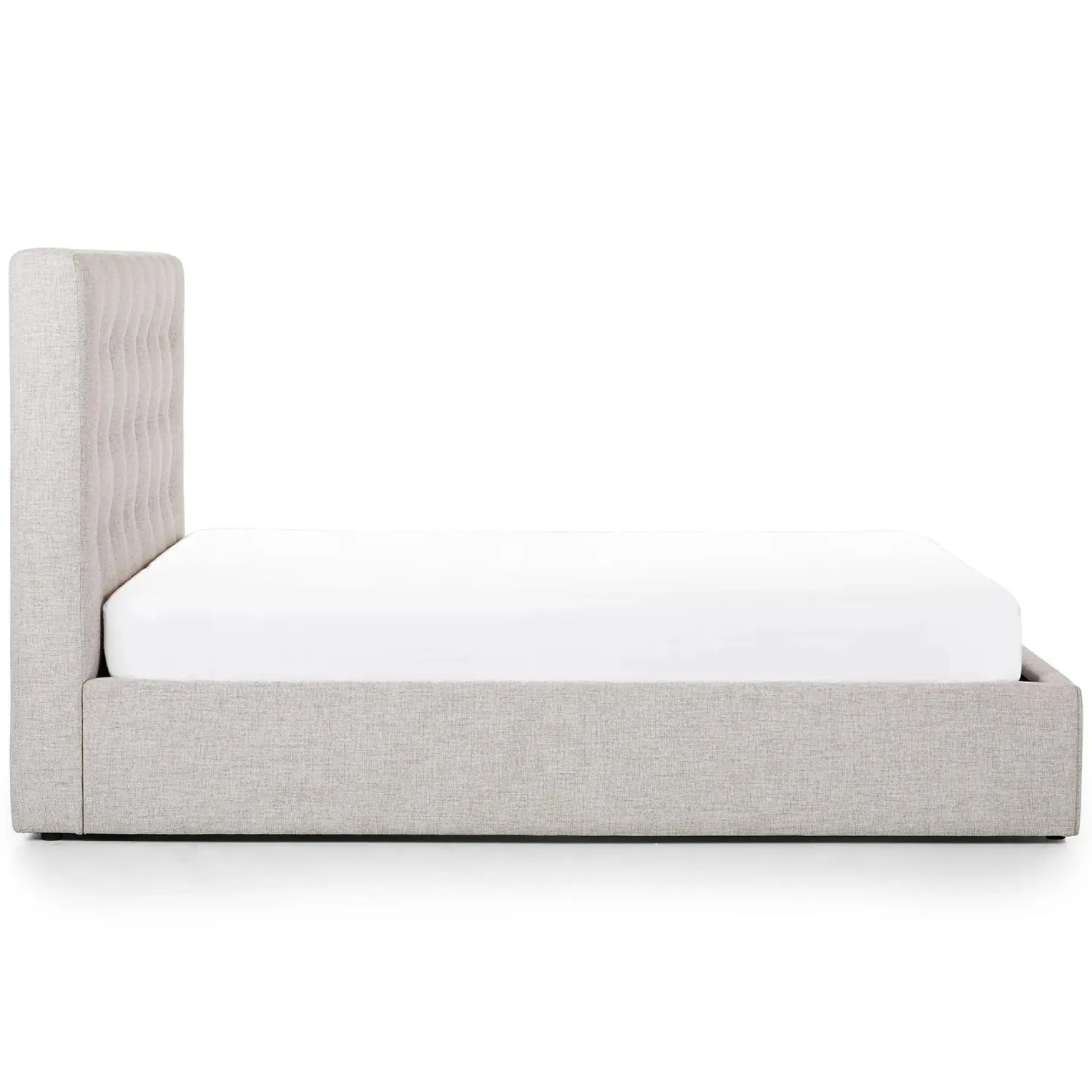 Sven Queen Tufted Storage Bed - Birch Ivory