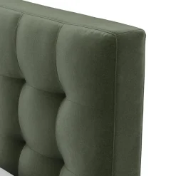 Sven Queen Tufted Velvet Bed - Plush Pacific Green
