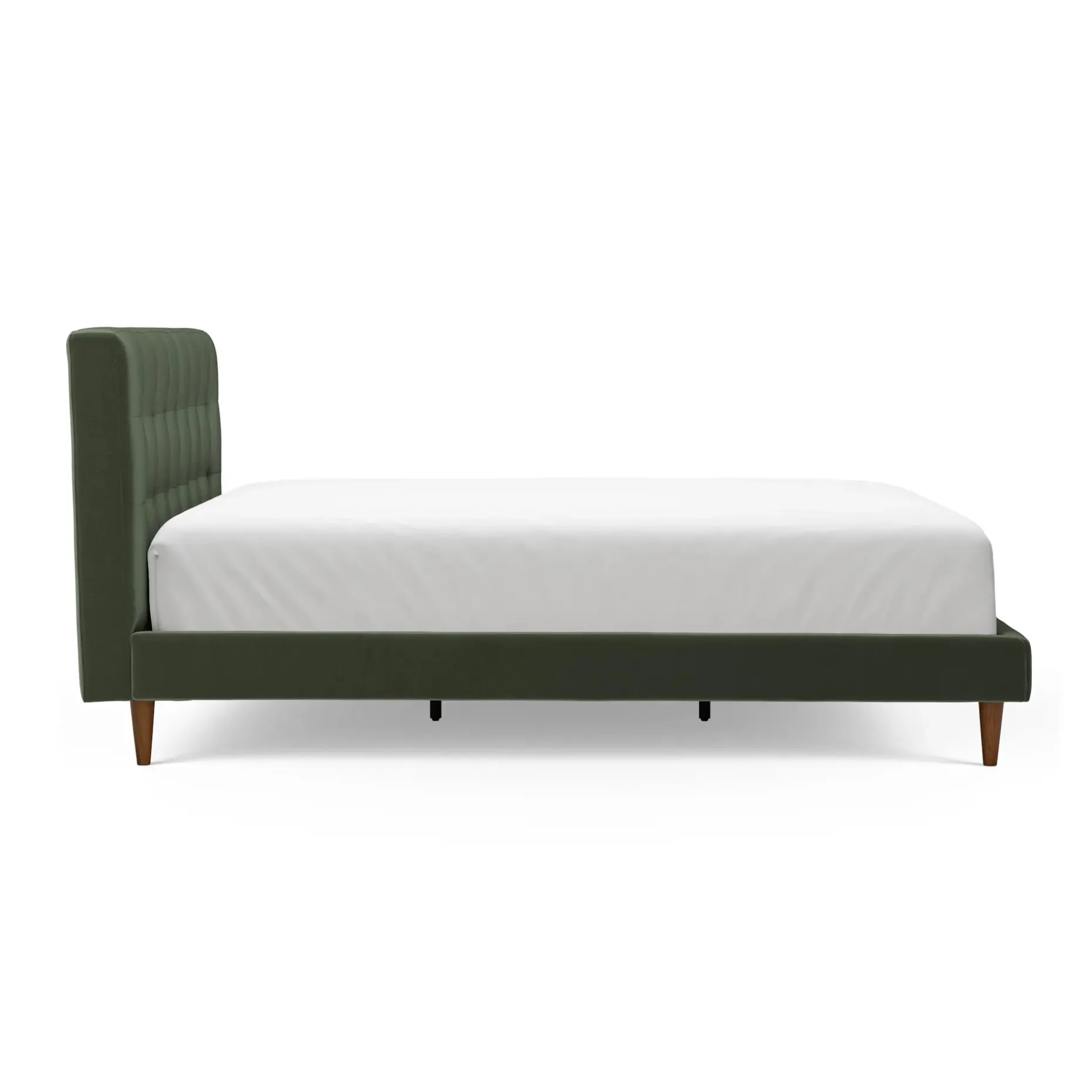 Sven Queen Tufted Velvet Bed - Plush Pacific Green