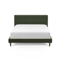 Sven Queen Tufted Velvet Bed - Plush Pacific Green