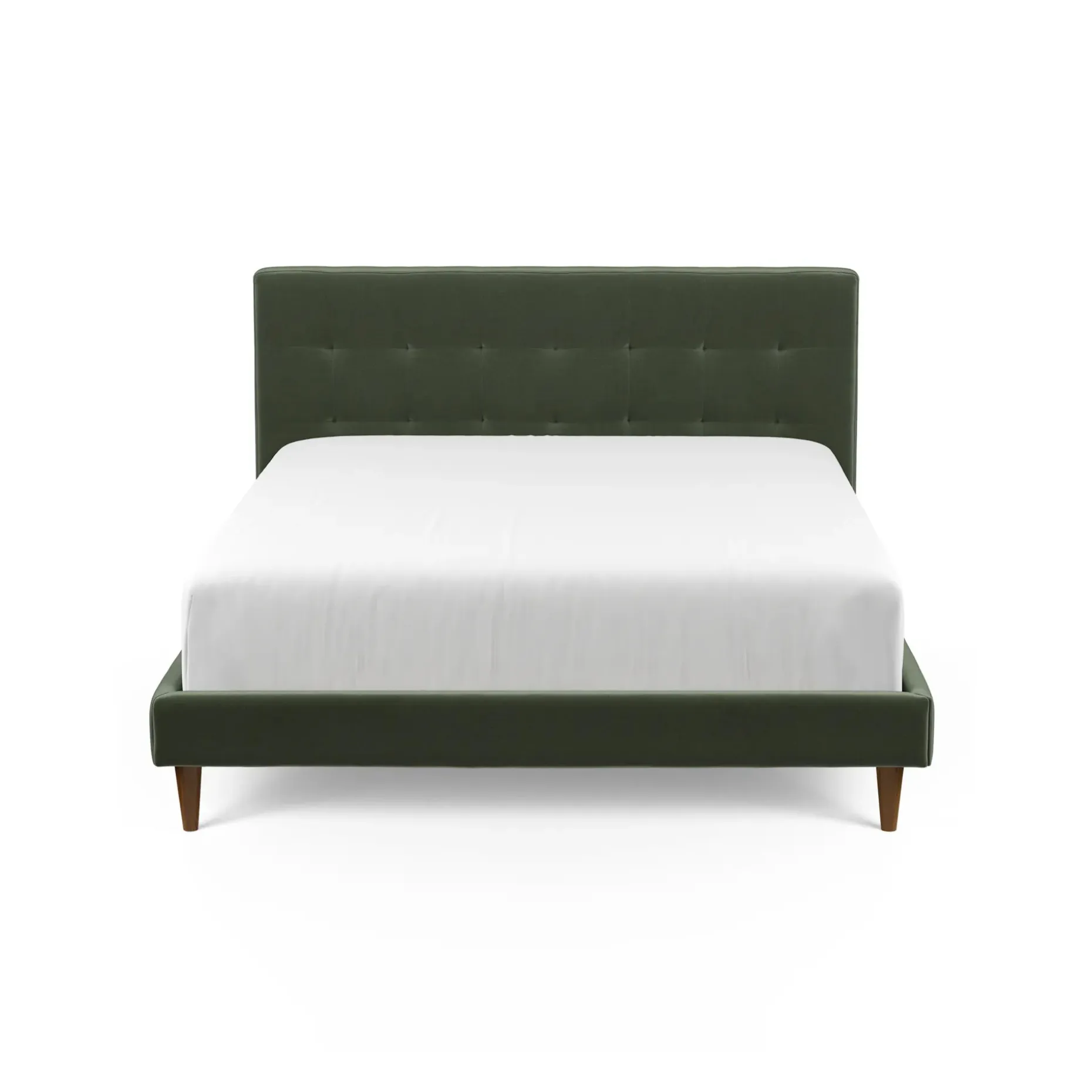 Sven Queen Tufted Velvet Bed - Plush Pacific Green