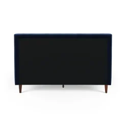 Sven Queen Tufted Velvet Bed - Plush Cascadia Blue
