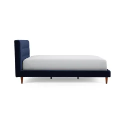 Sven Queen Tufted Velvet Bed - Plush Cascadia Blue