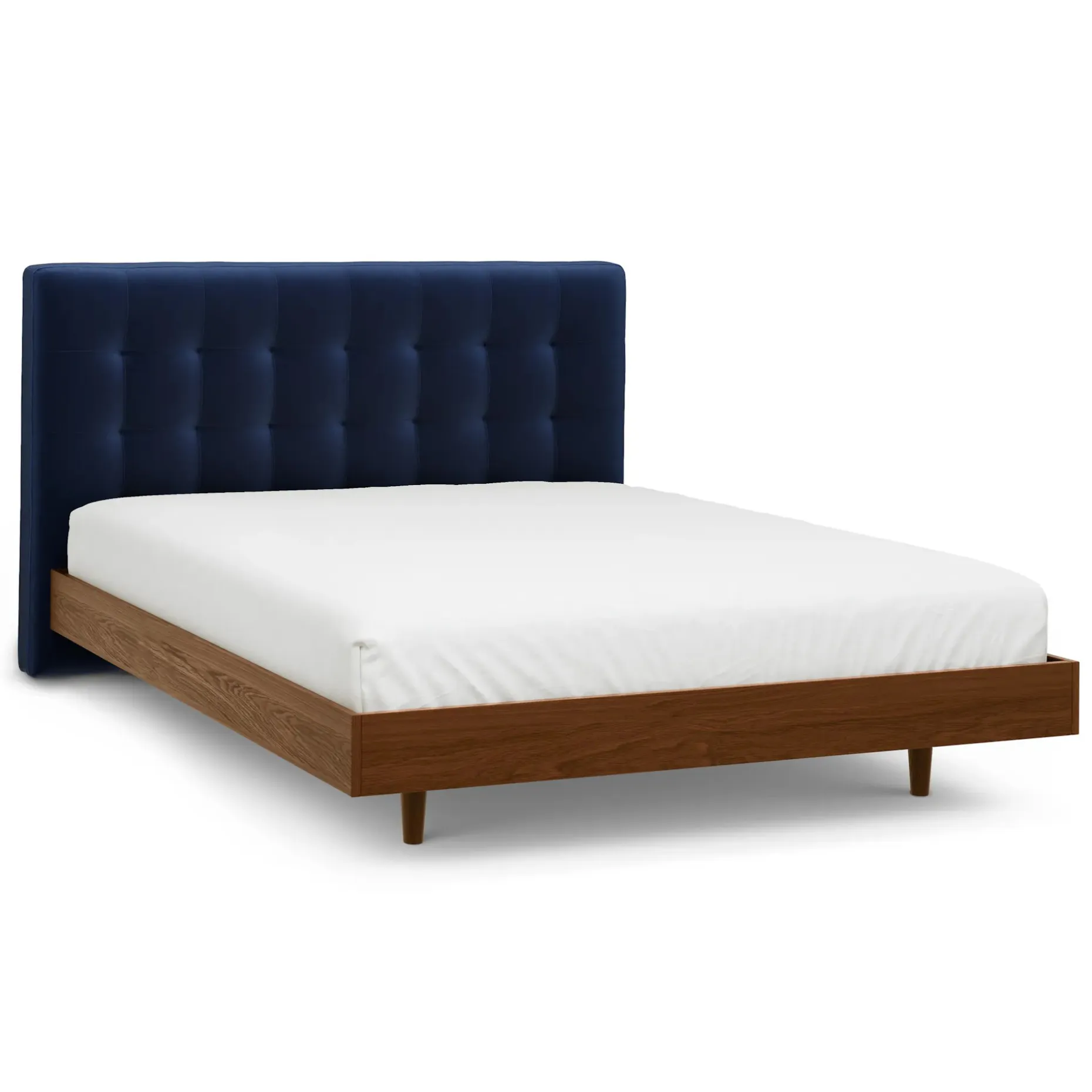Sven Queen Tufted Velvet Headboard - Plush Cascadia Blue
