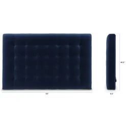 Sven Queen Tufted Velvet Headboard - Plush Cascadia Blue