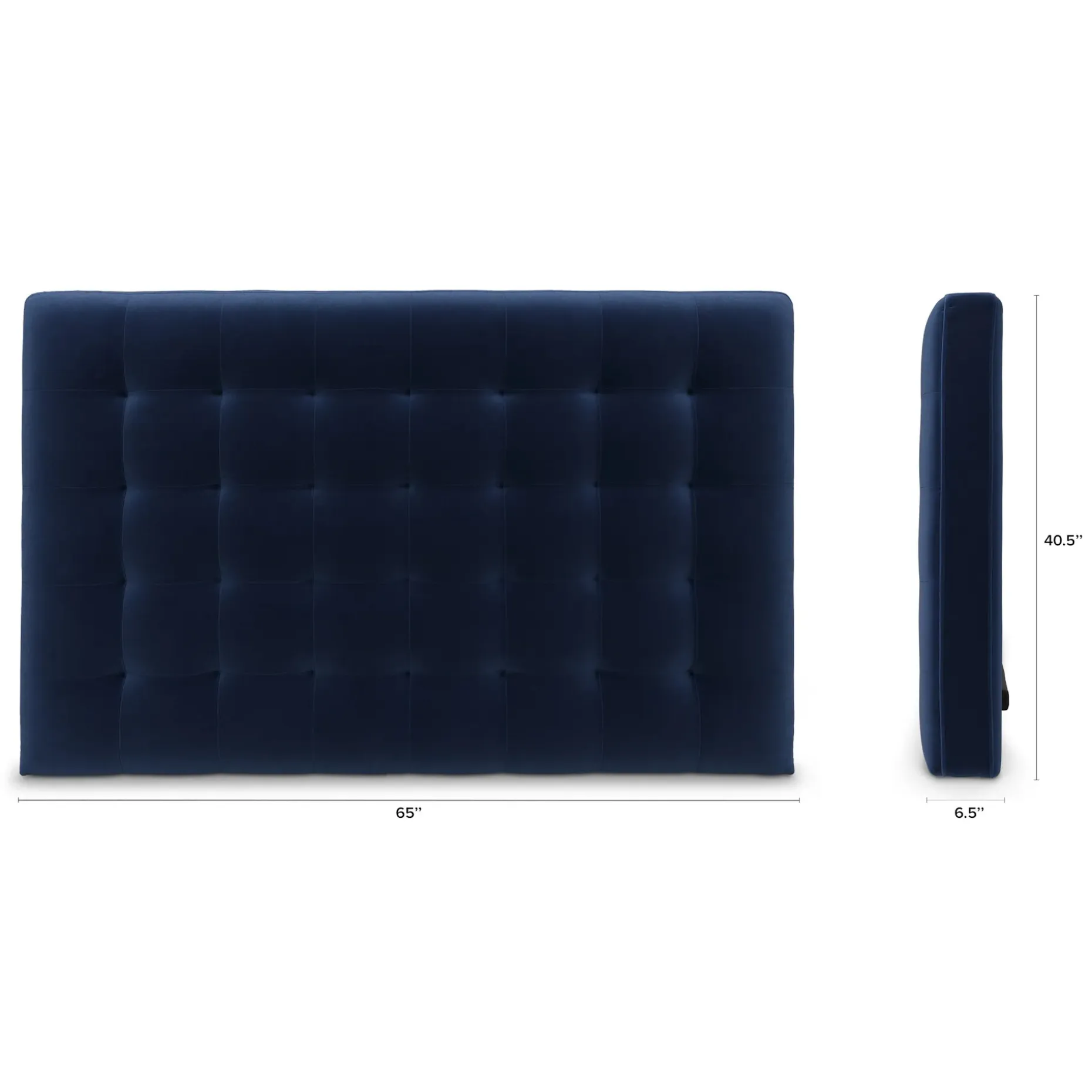 Sven Queen Tufted Velvet Headboard - Plush Cascadia Blue