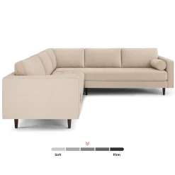 Sven 107" Tufted Corner Sectional - Ratine Buff