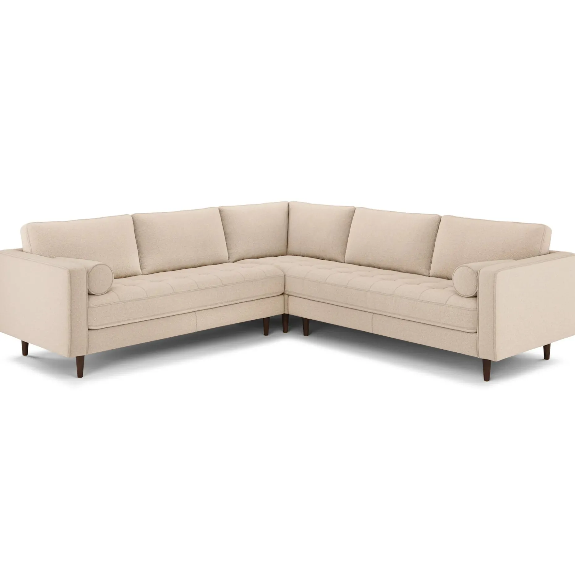 Sven 107" Tufted Corner Sectional - Ratine Buff