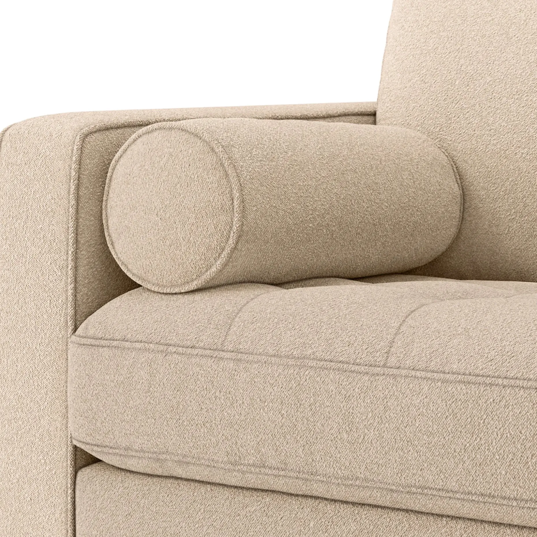 Sven 107" Tufted Corner Sectional - Ratine Buff