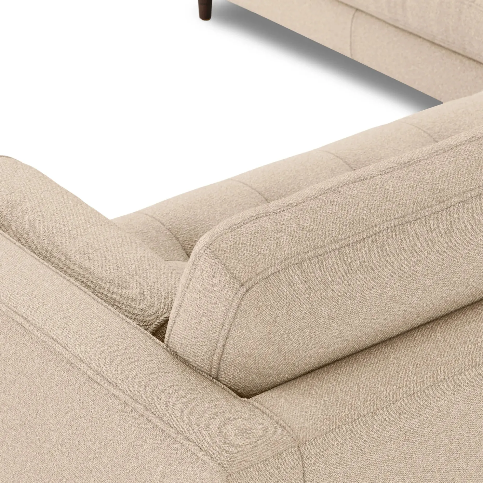 Sven 107" Tufted Corner Sectional - Ratine Buff
