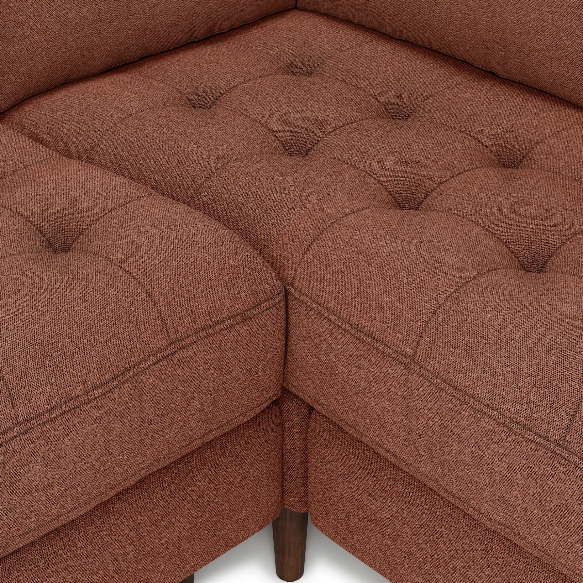 Sven 107" Tufted Corner Sectional - Ratine Oxide