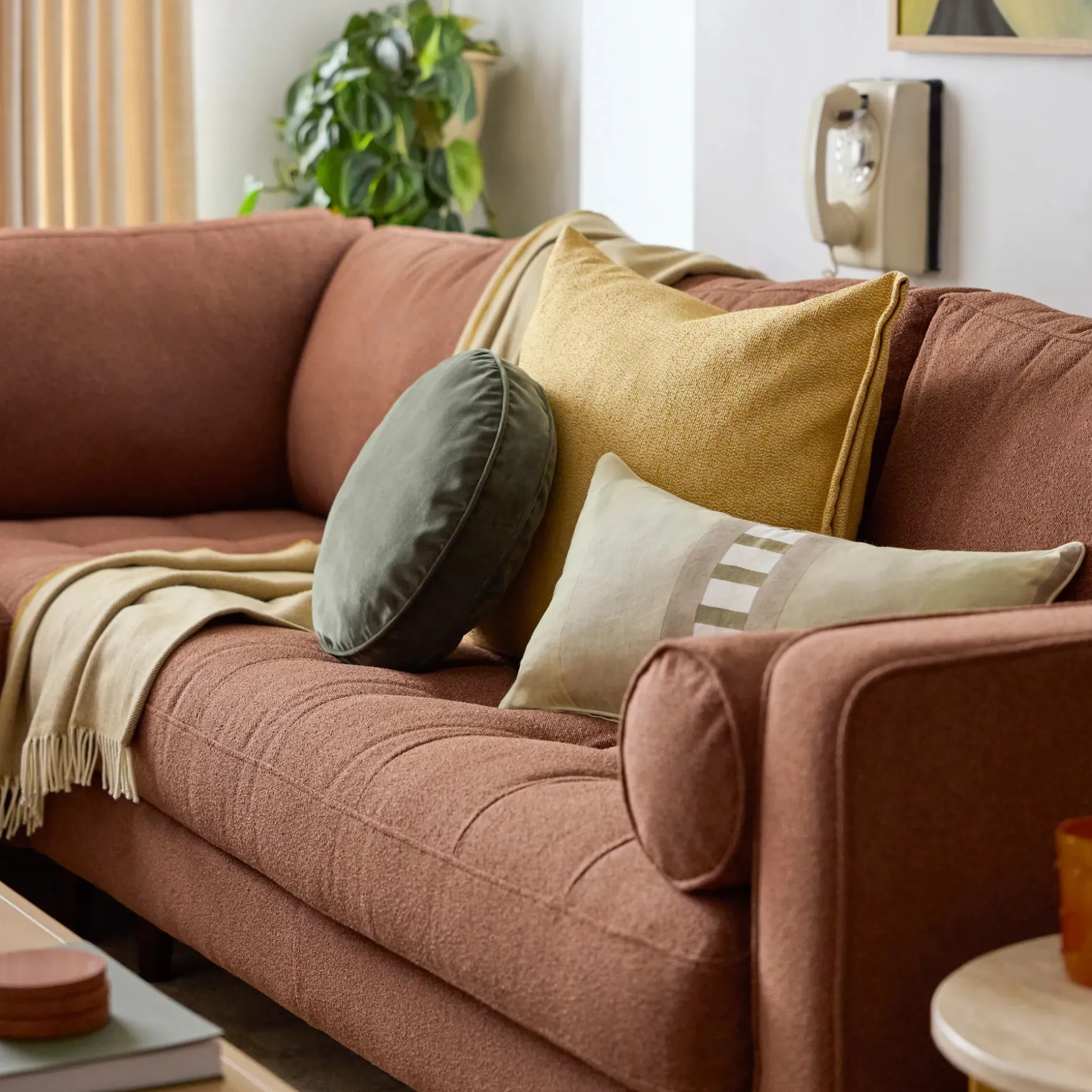 Sven 107" Tufted Corner Sectional - Ratine Oxide