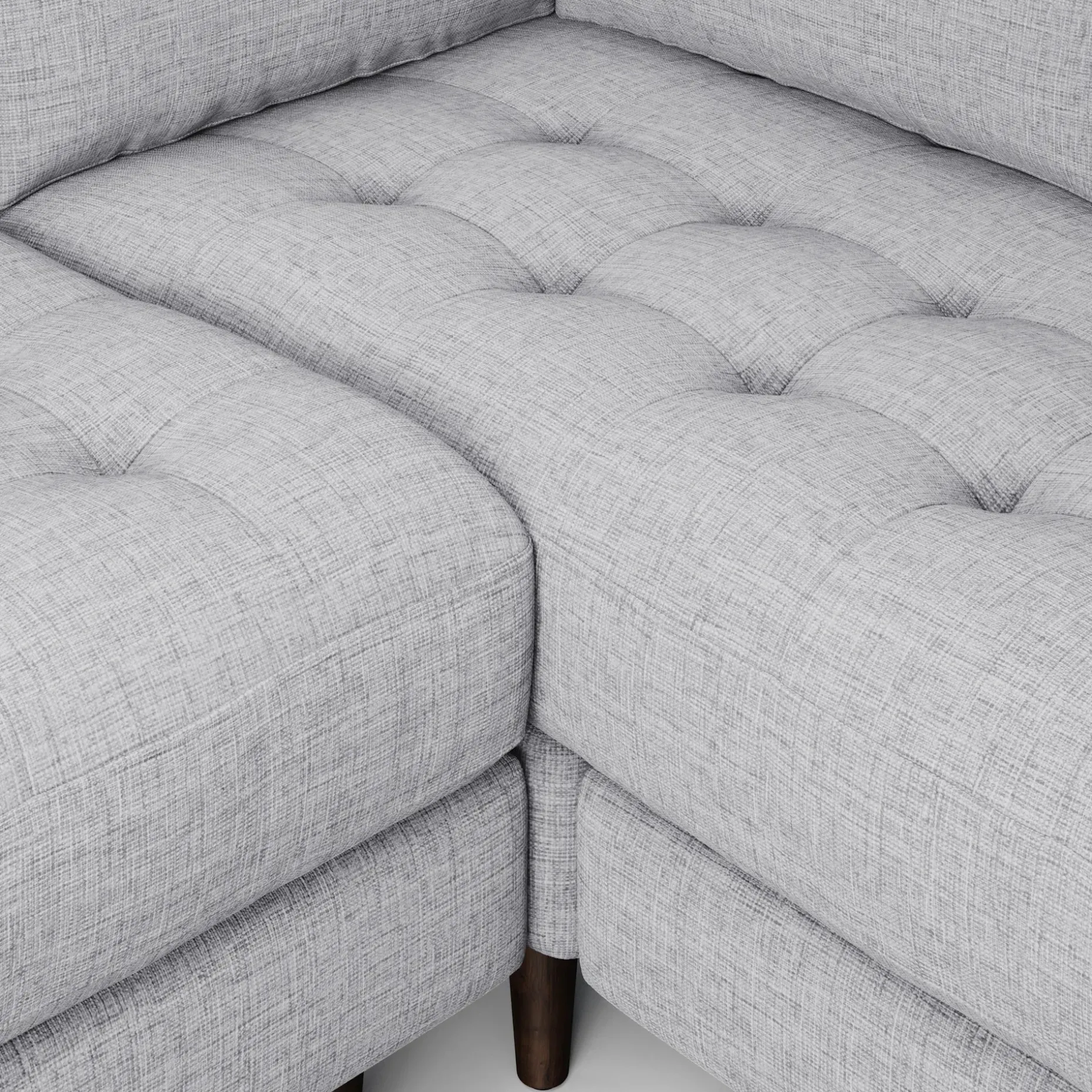 Sven 107" Tufted Corner Sectional - Stone Gray