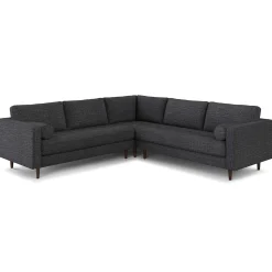 Sven 107" Tufted Corner Sectional Sofa - Napa Charcoal