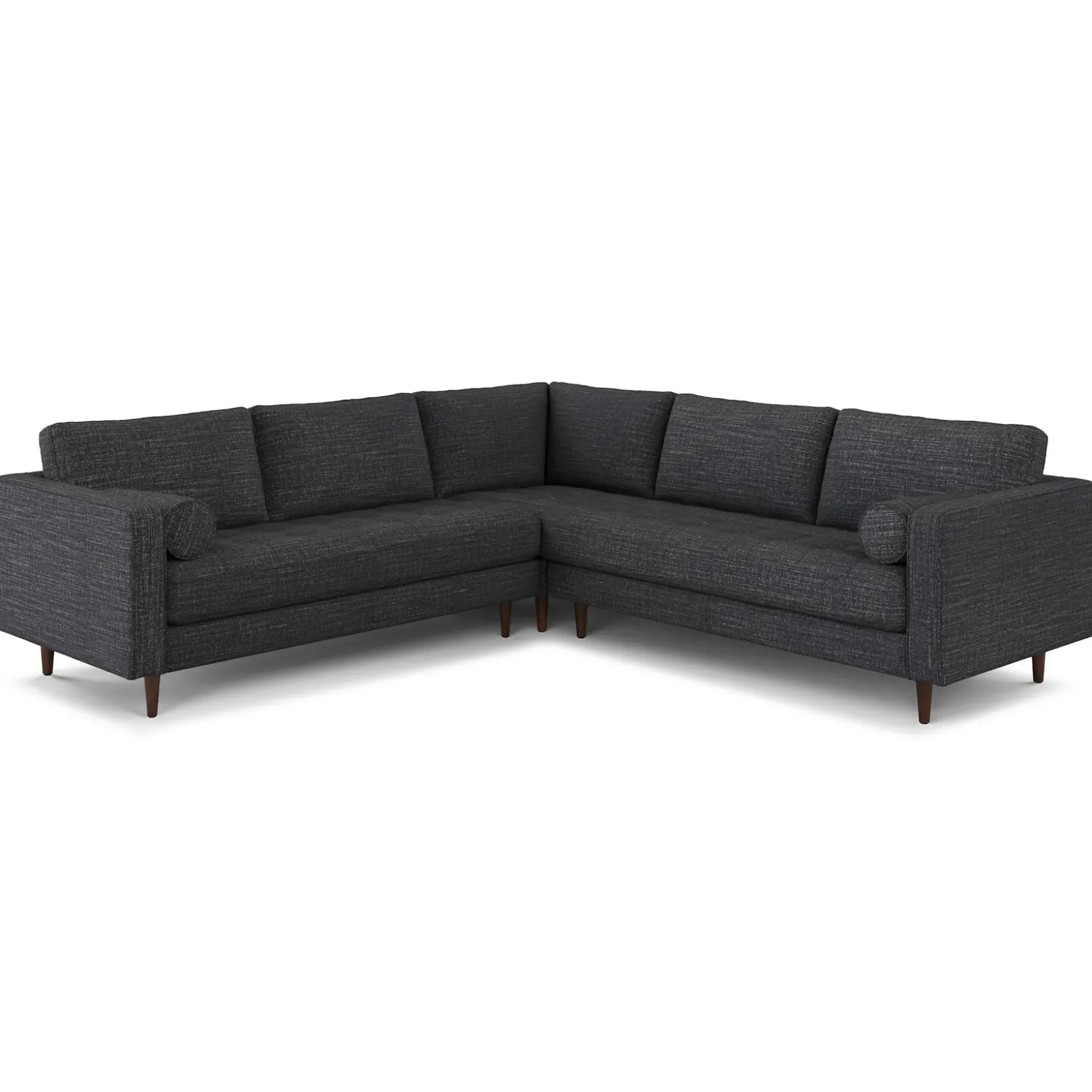 Sven 107" Tufted Corner Sectional Sofa - Napa Charcoal