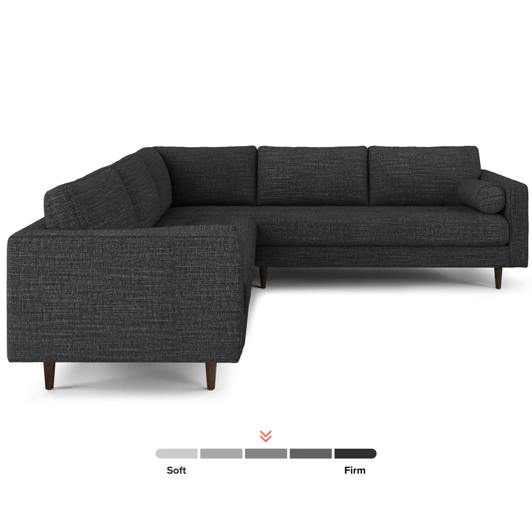 Sven 107" Tufted Corner Sectional Sofa - Napa Charcoal