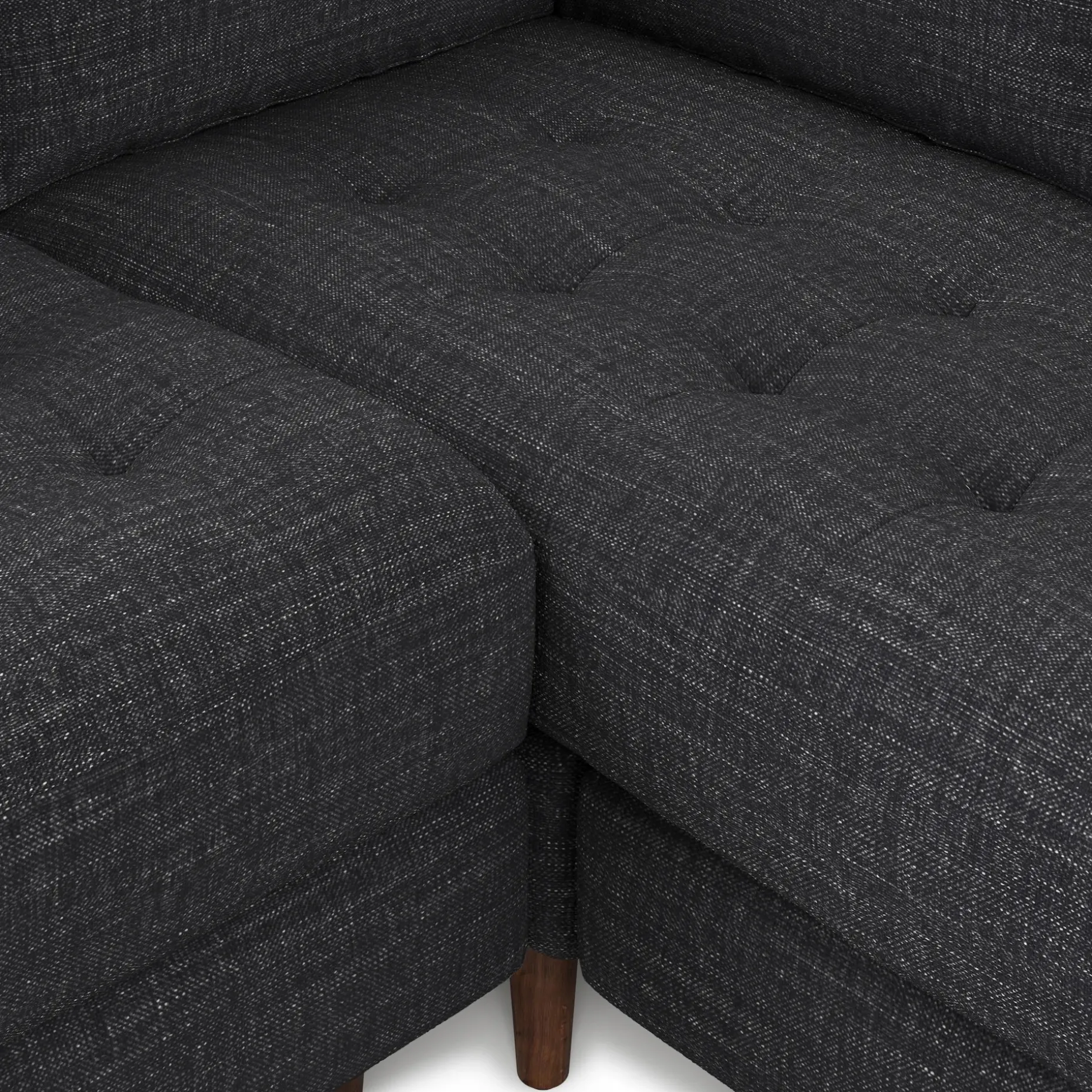 Sven 107" Tufted Corner Sectional Sofa - Napa Charcoal