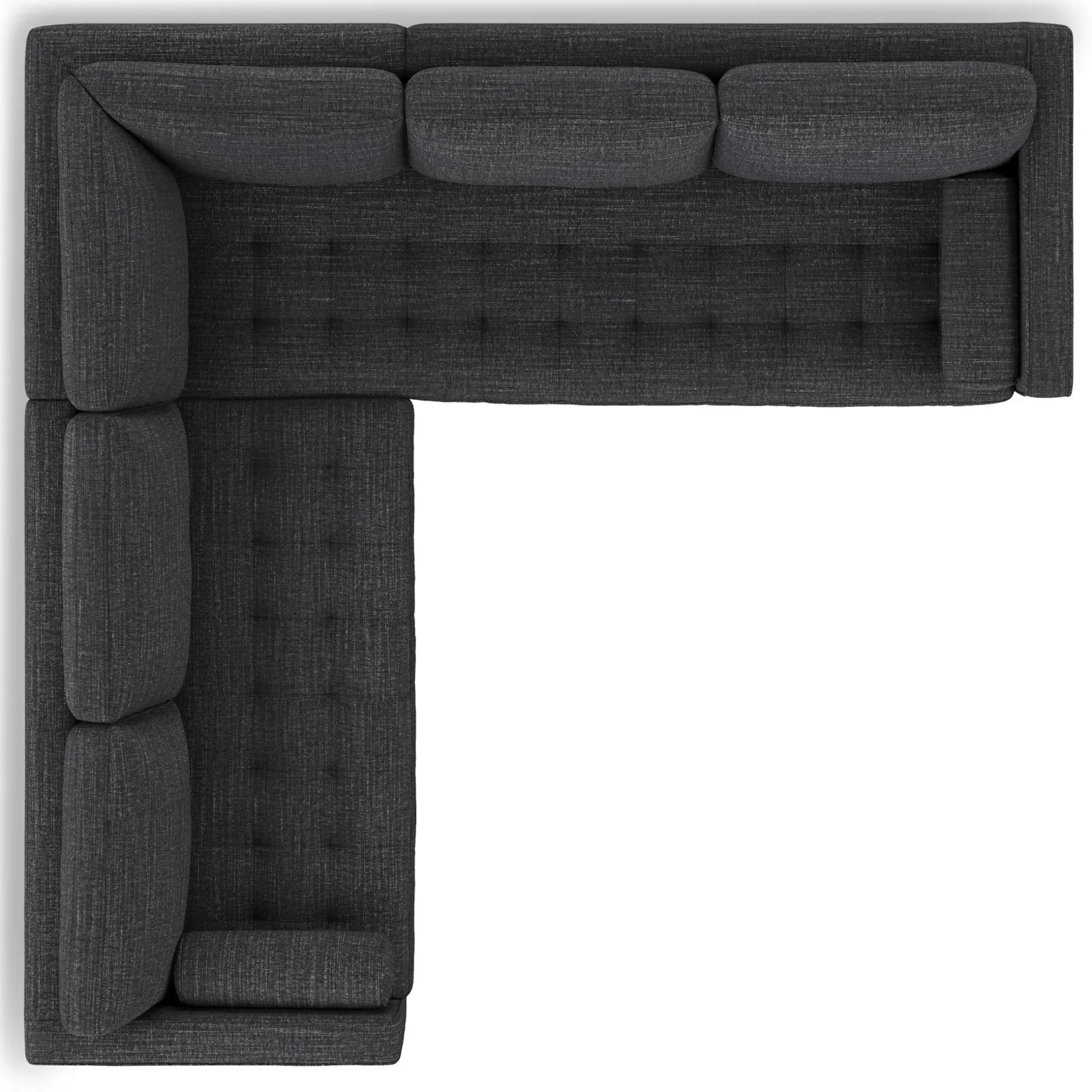 Sven 107" Tufted Corner Sectional Sofa - Napa Charcoal