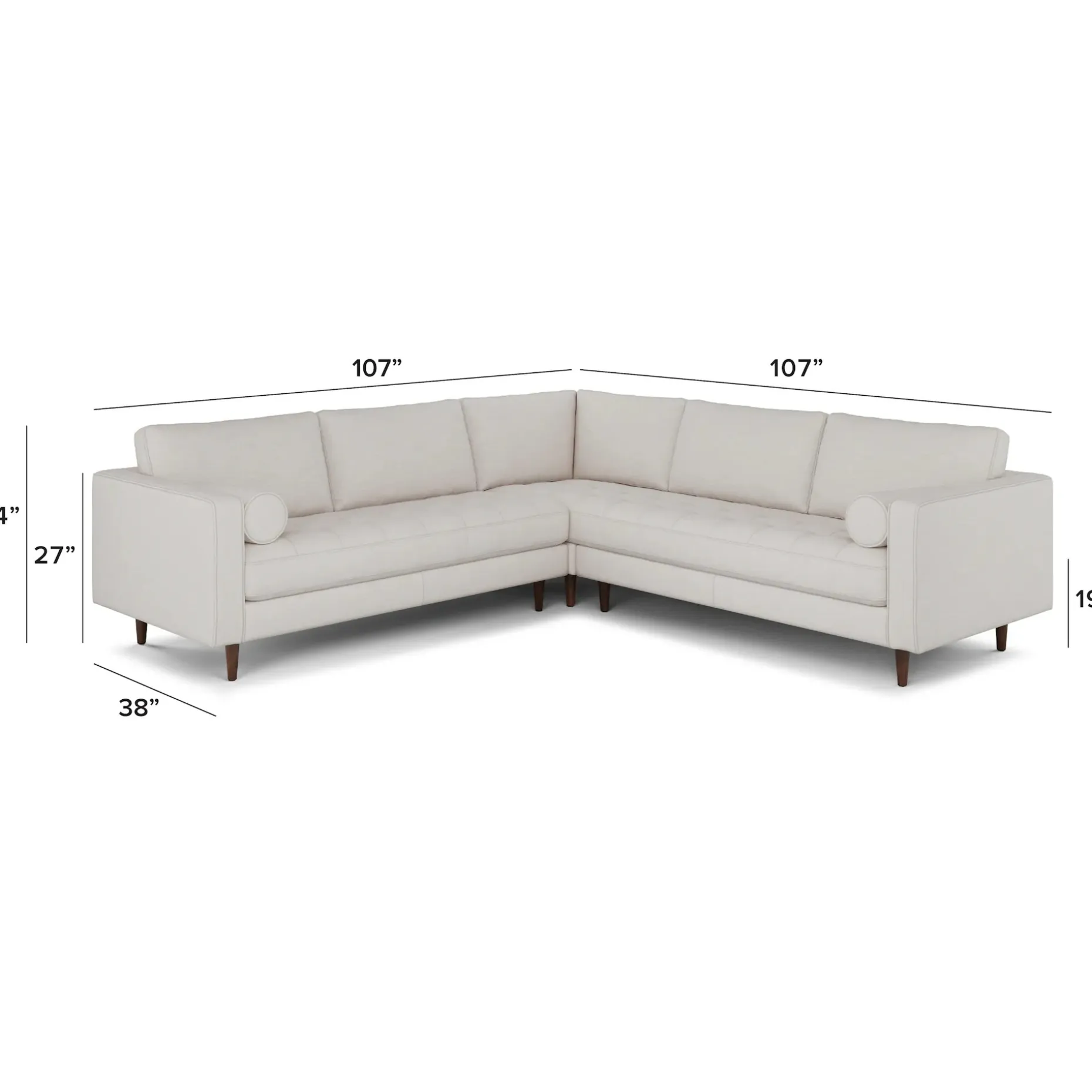 Sven 107" Tufted Corner Sectional - Biscuit Cream