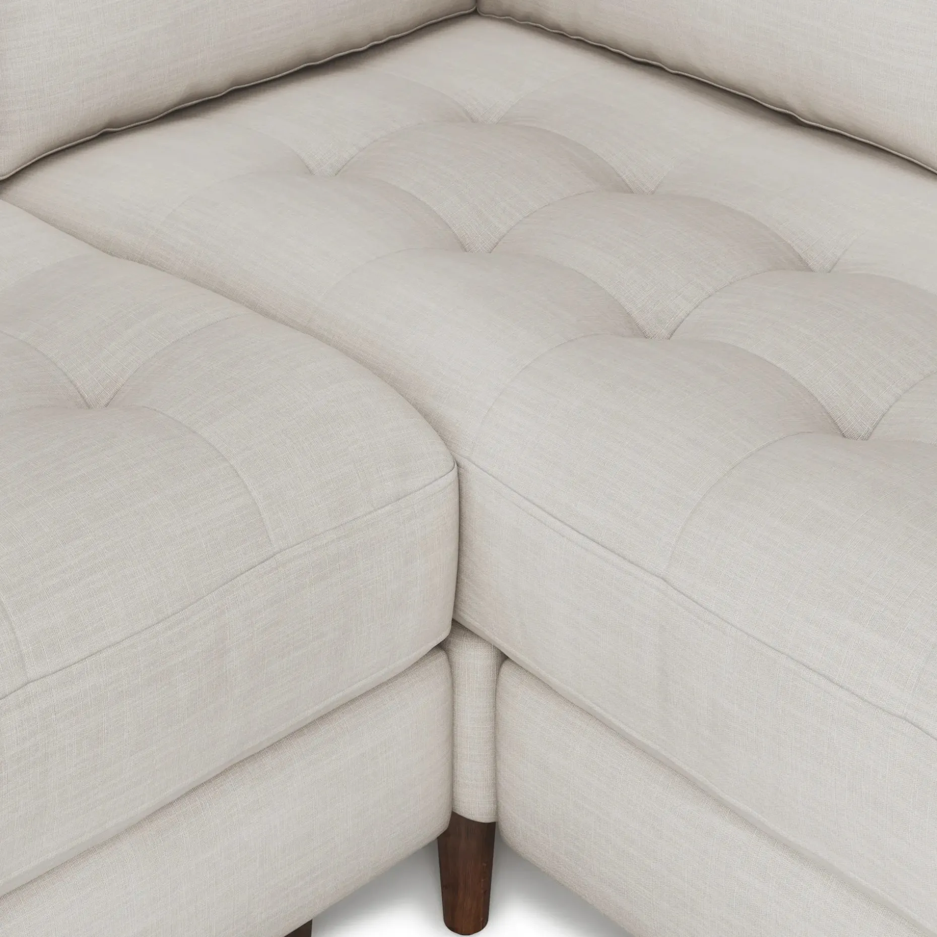 Sven 107" Tufted Corner Sectional - Biscuit Cream