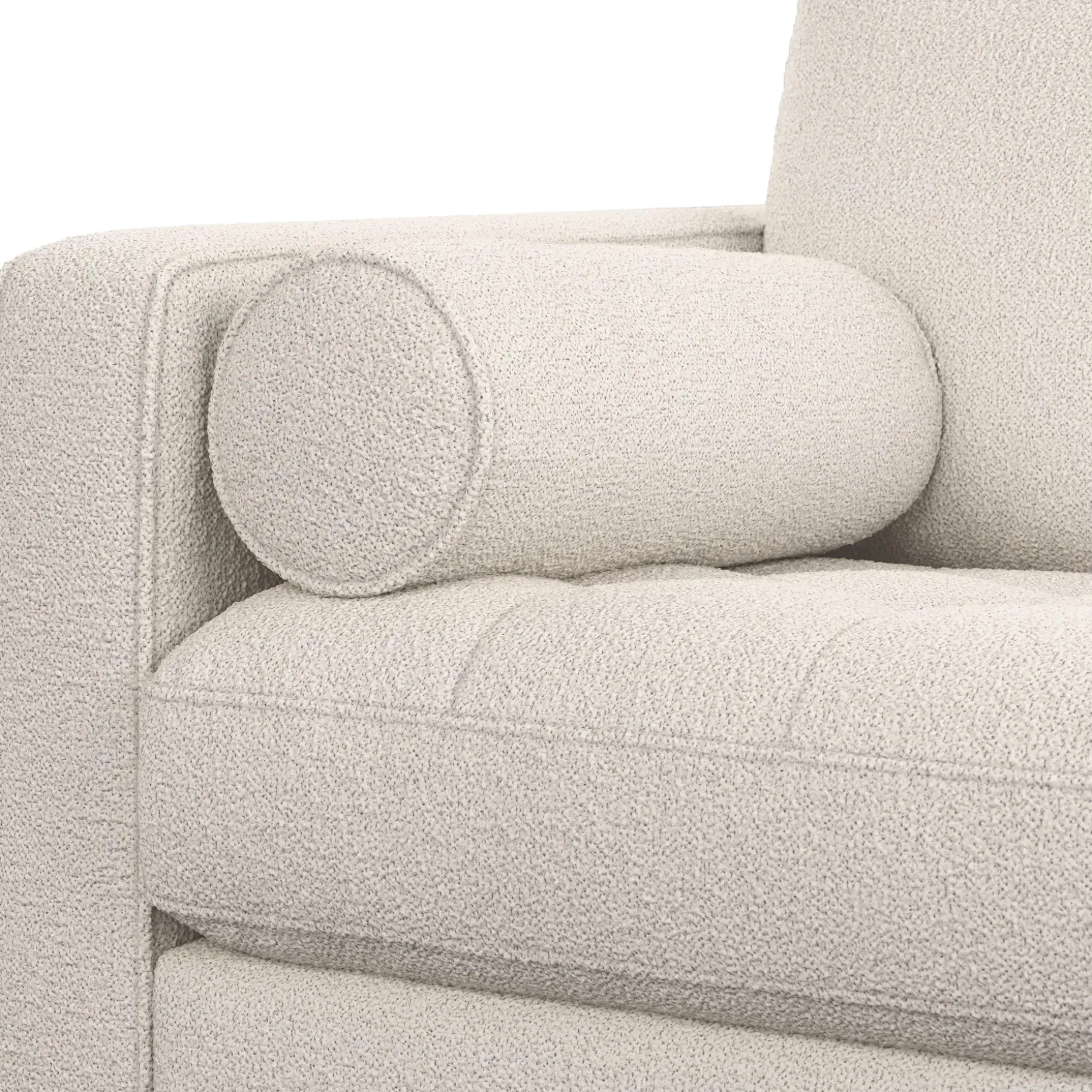 Sven 107" Tufted Corner Sectional - Ivory Wool Bouclé