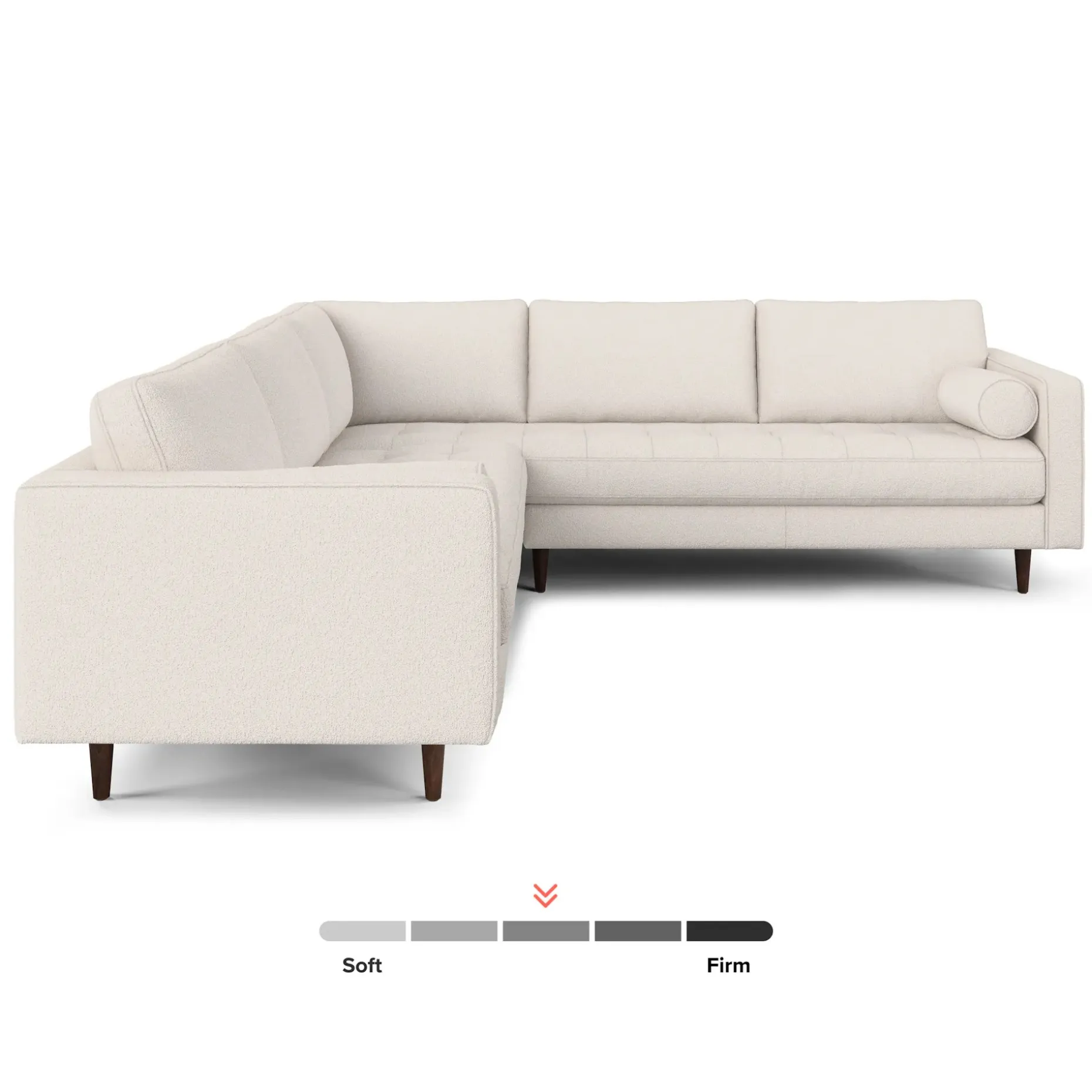 Sven 107" Tufted Corner Sectional - Ivory Wool Bouclé