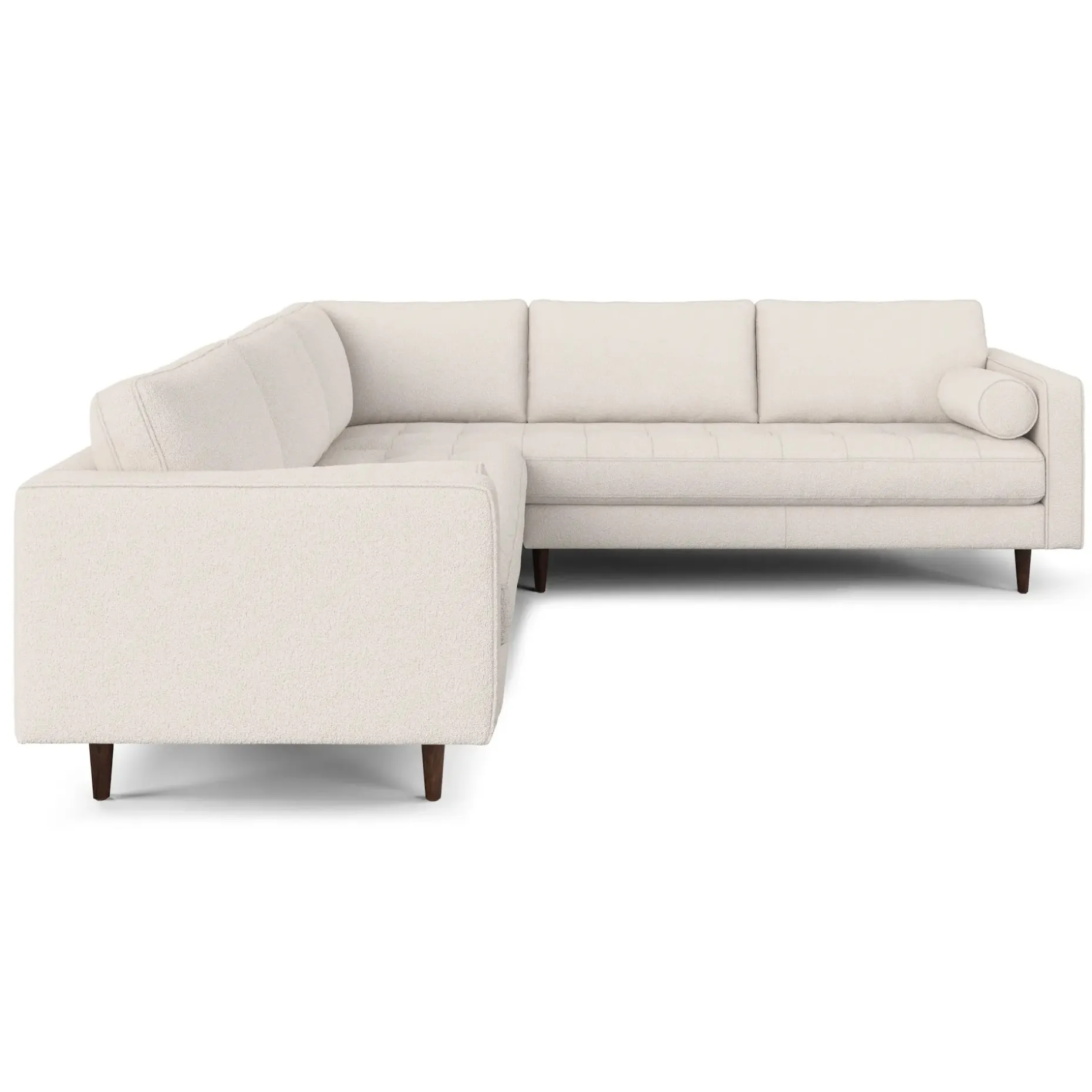 Sven 107" Tufted Corner Sectional - Ivory Wool Bouclé
