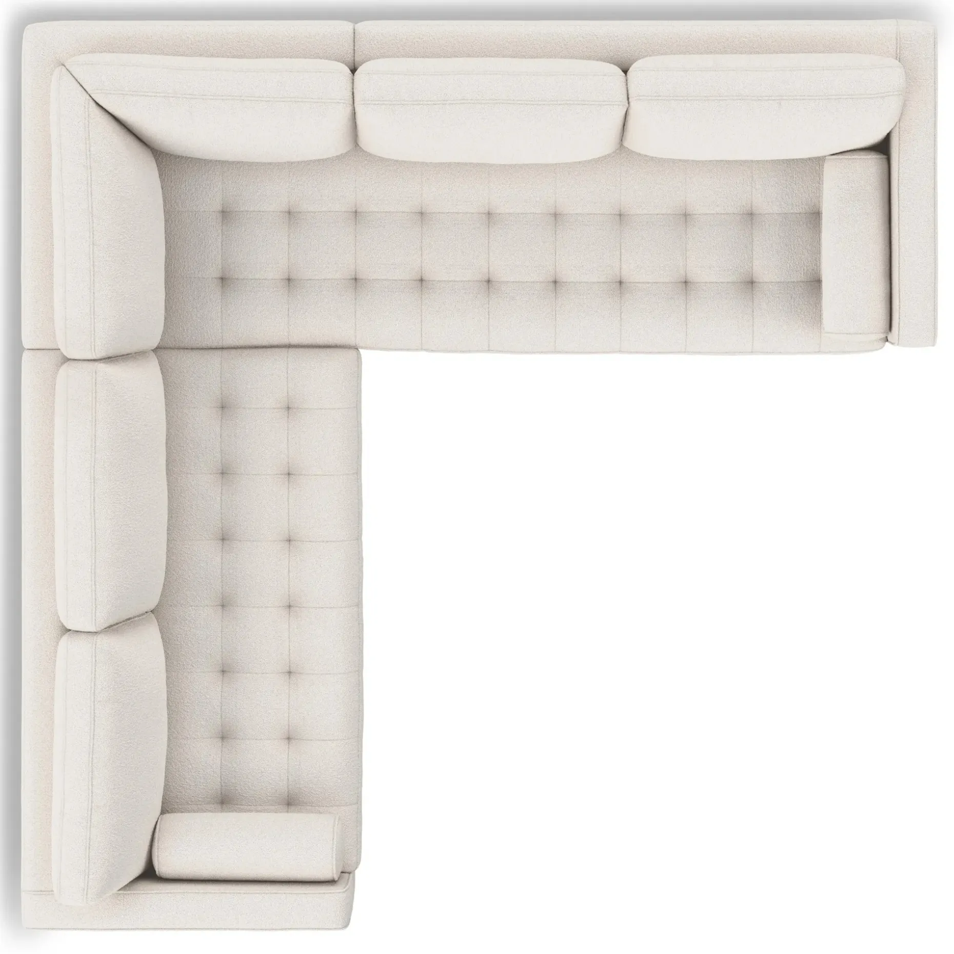 Sven 107" Tufted Corner Sectional - Ivory Wool Bouclé