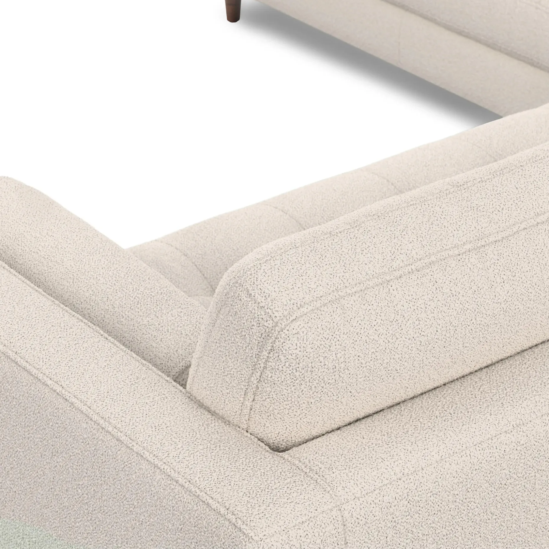 Sven 107" Tufted Corner Sectional - Ivory Wool Bouclé