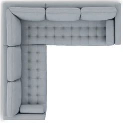Sven 107" Tufted Corner Sectional - Silver Light Blue