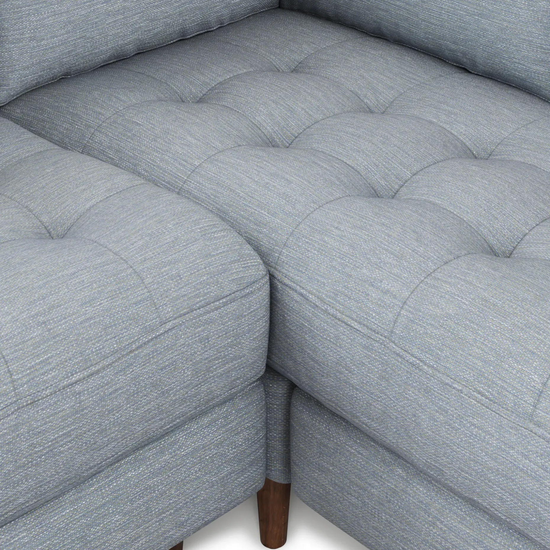 Sven 107" Tufted Corner Sectional - Silver Light Blue
