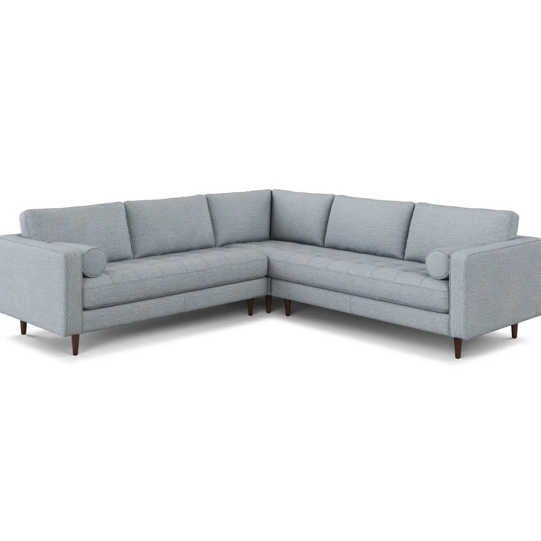 Sven 107" Tufted Corner Sectional - Silver Light Blue