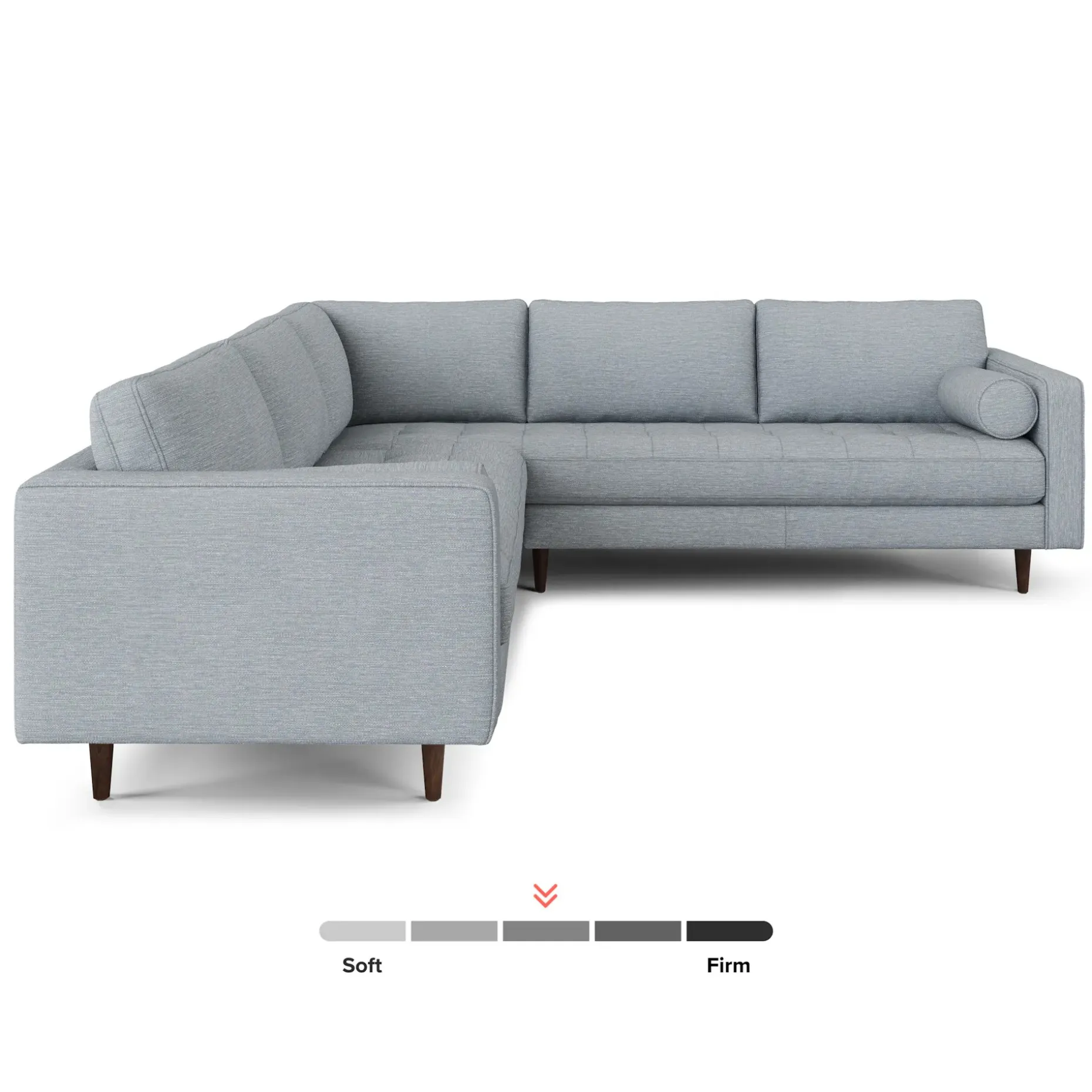 Sven 107" Tufted Corner Sectional - Silver Light Blue