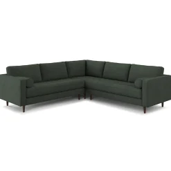 Sven 107" Tufted Corner Sectional - Green Wool Bouclé