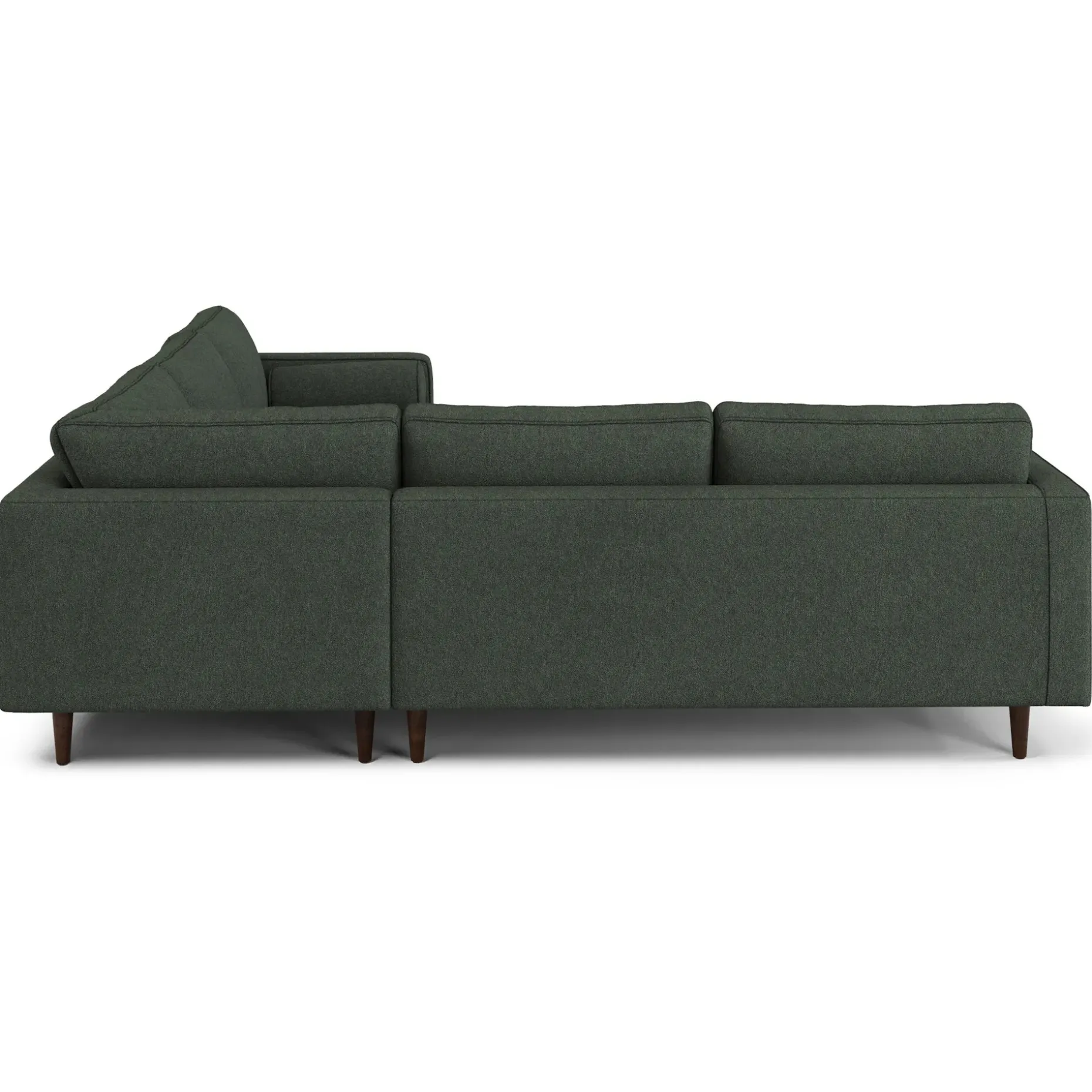 Sven 107" Tufted Corner Sectional - Green Wool Bouclé
