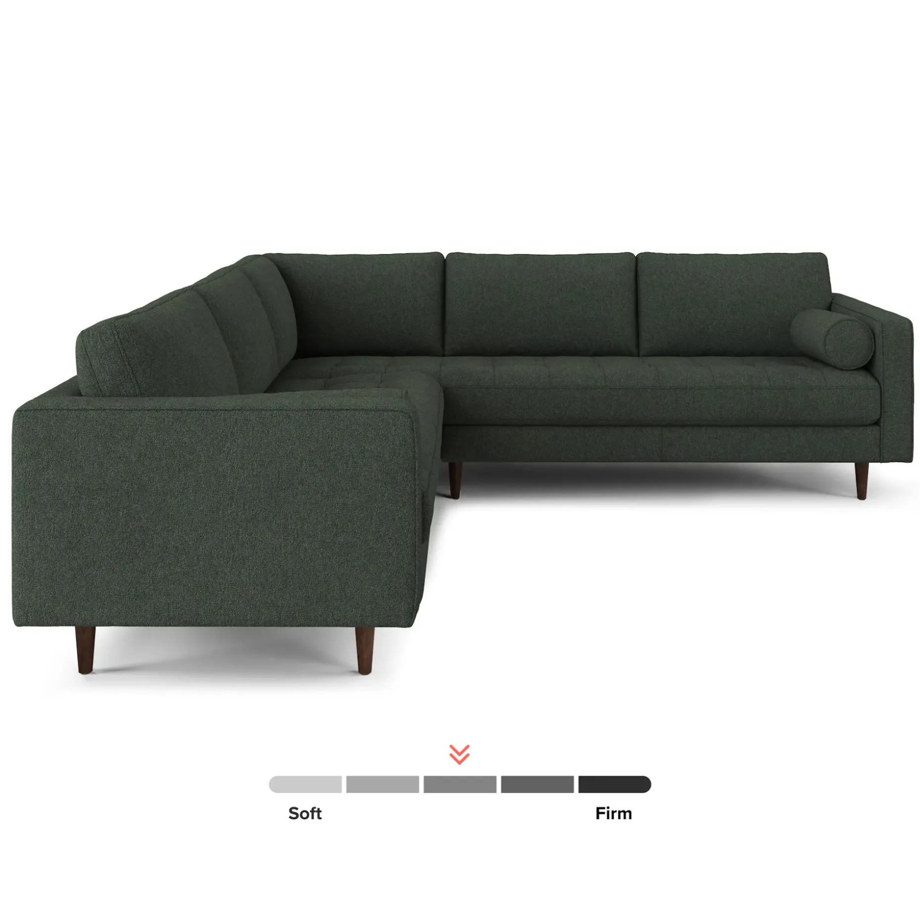 Sven 107" Tufted Corner Sectional - Green Wool Bouclé