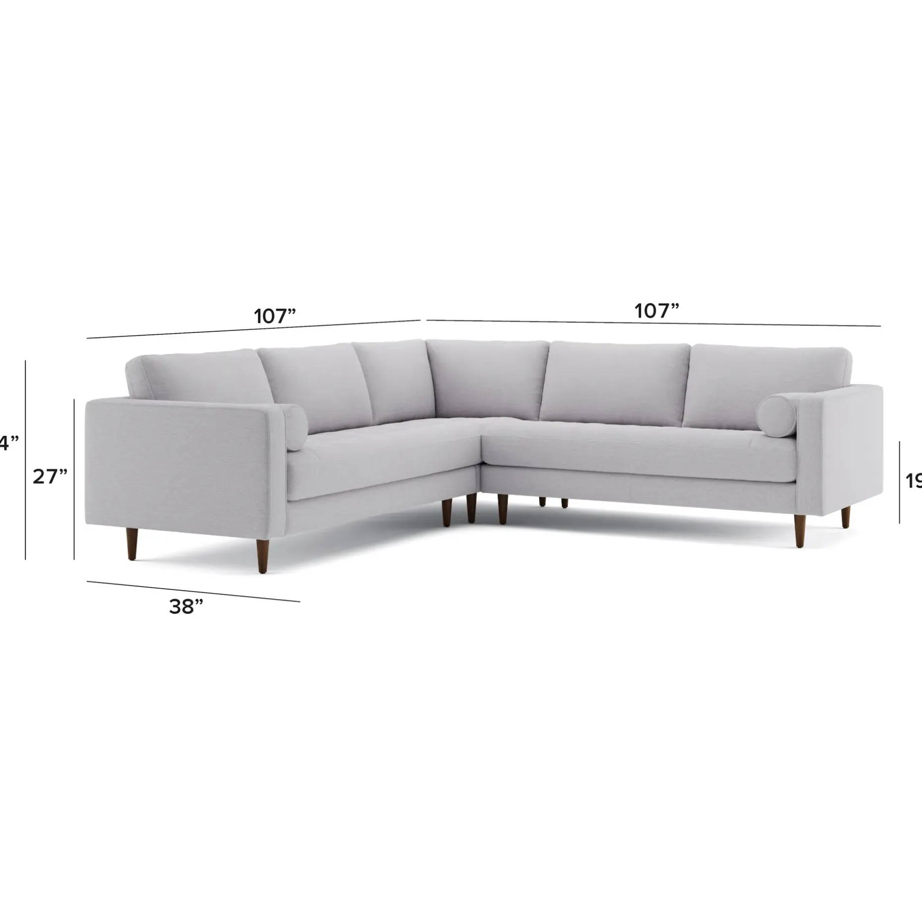 Sven 107" Tufted Corner Sectional - Silver Ivory