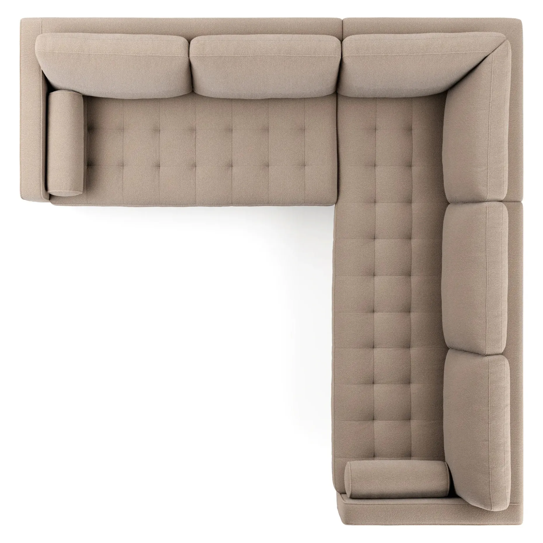 Sven 107" Tufted Corner Sectional - Sandstone Wool Bouclé