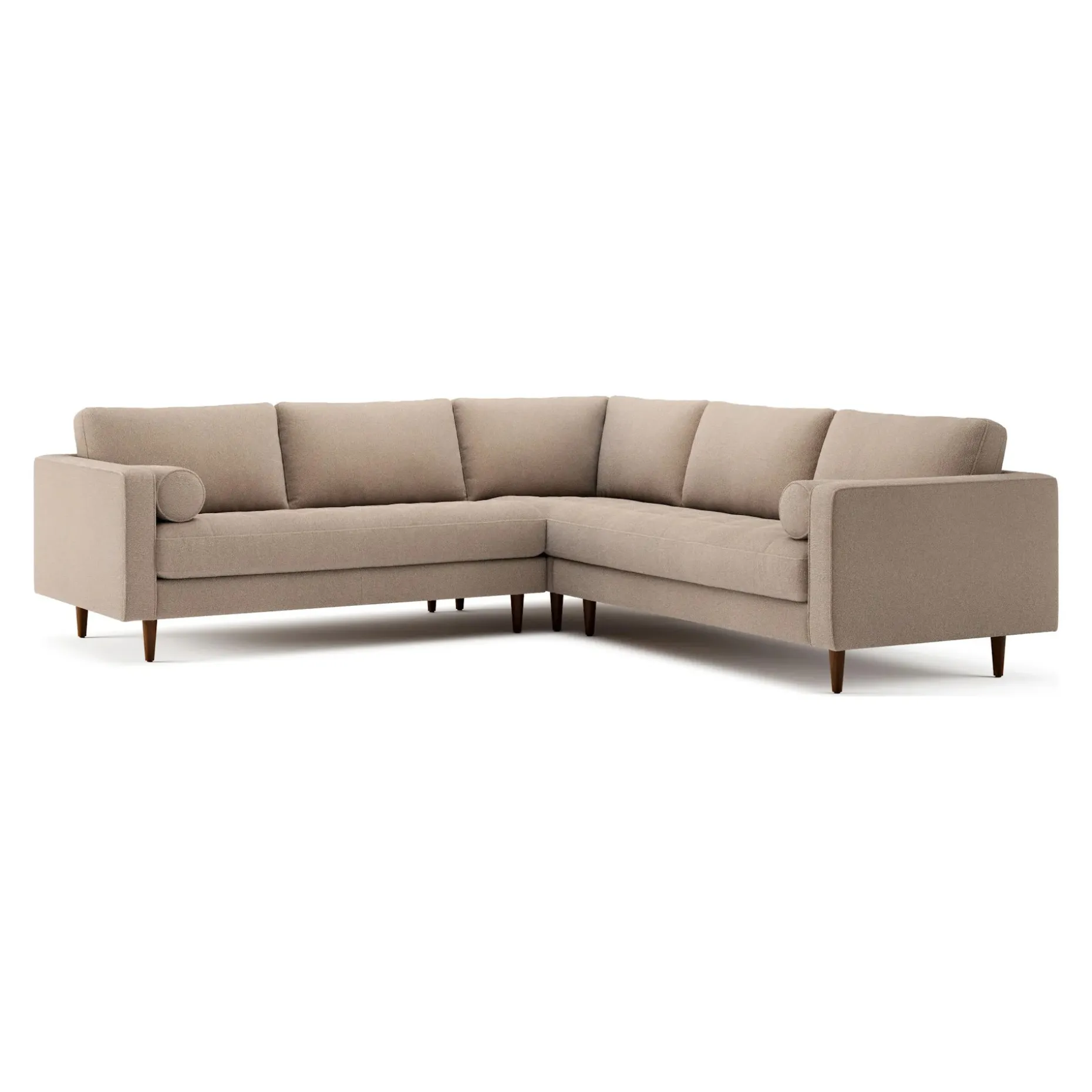 Sven 107" Tufted Corner Sectional - Sandstone Wool Bouclé