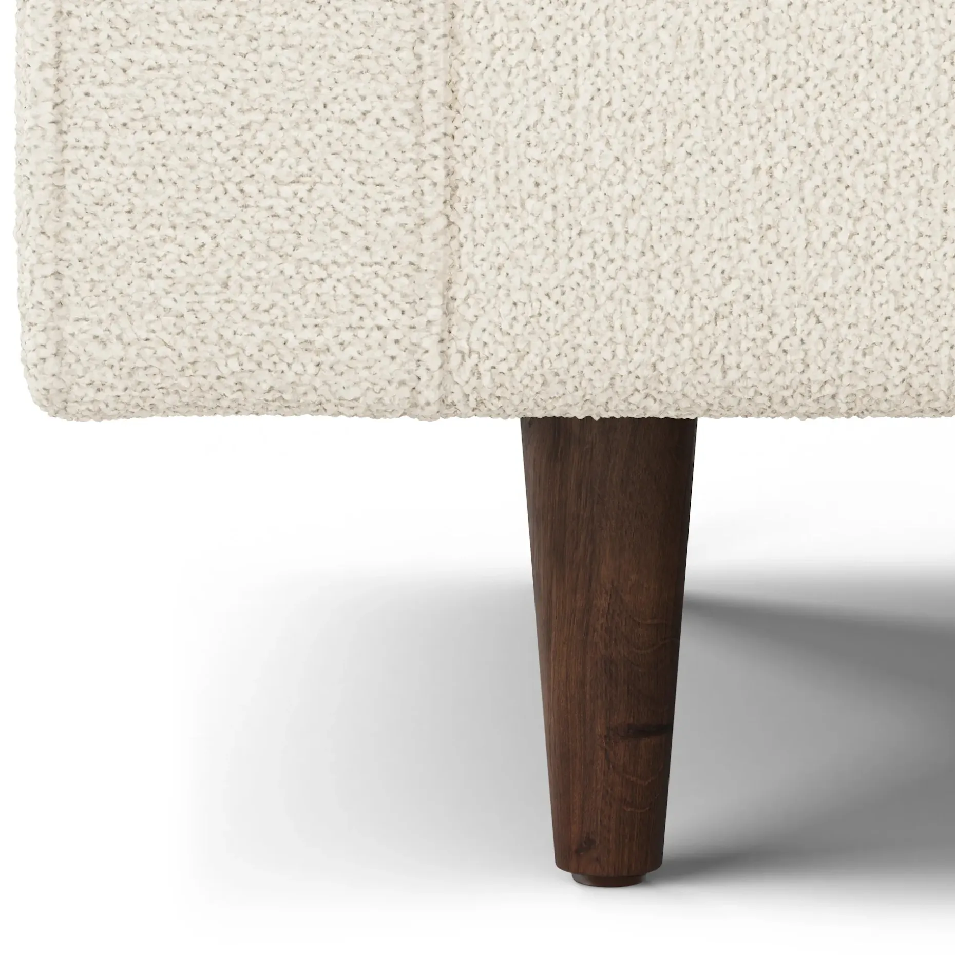 Sven 91" Tufted Corner Sectional - Ivory Wool Bouclé