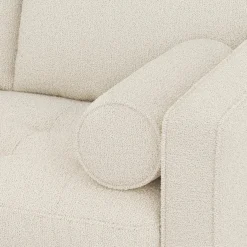 Sven 91" Tufted Corner Sectional - Ivory Wool Bouclé