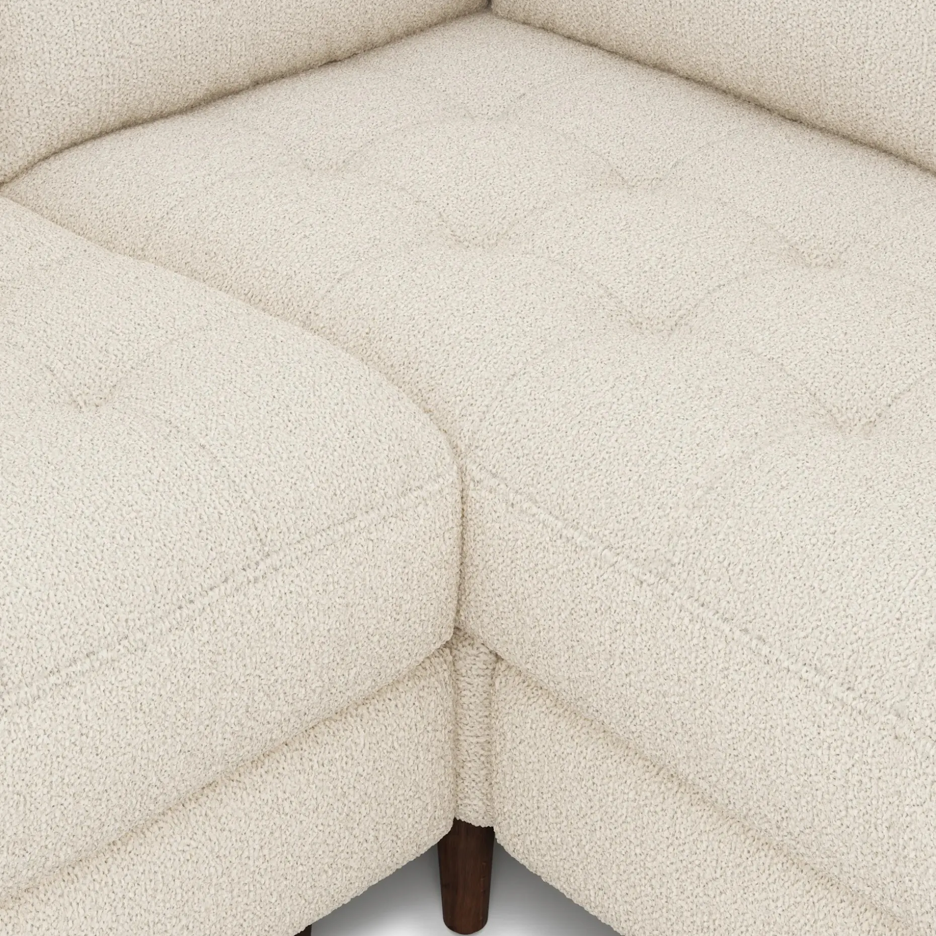 Sven 91" Tufted Corner Sectional - Ivory Wool Bouclé
