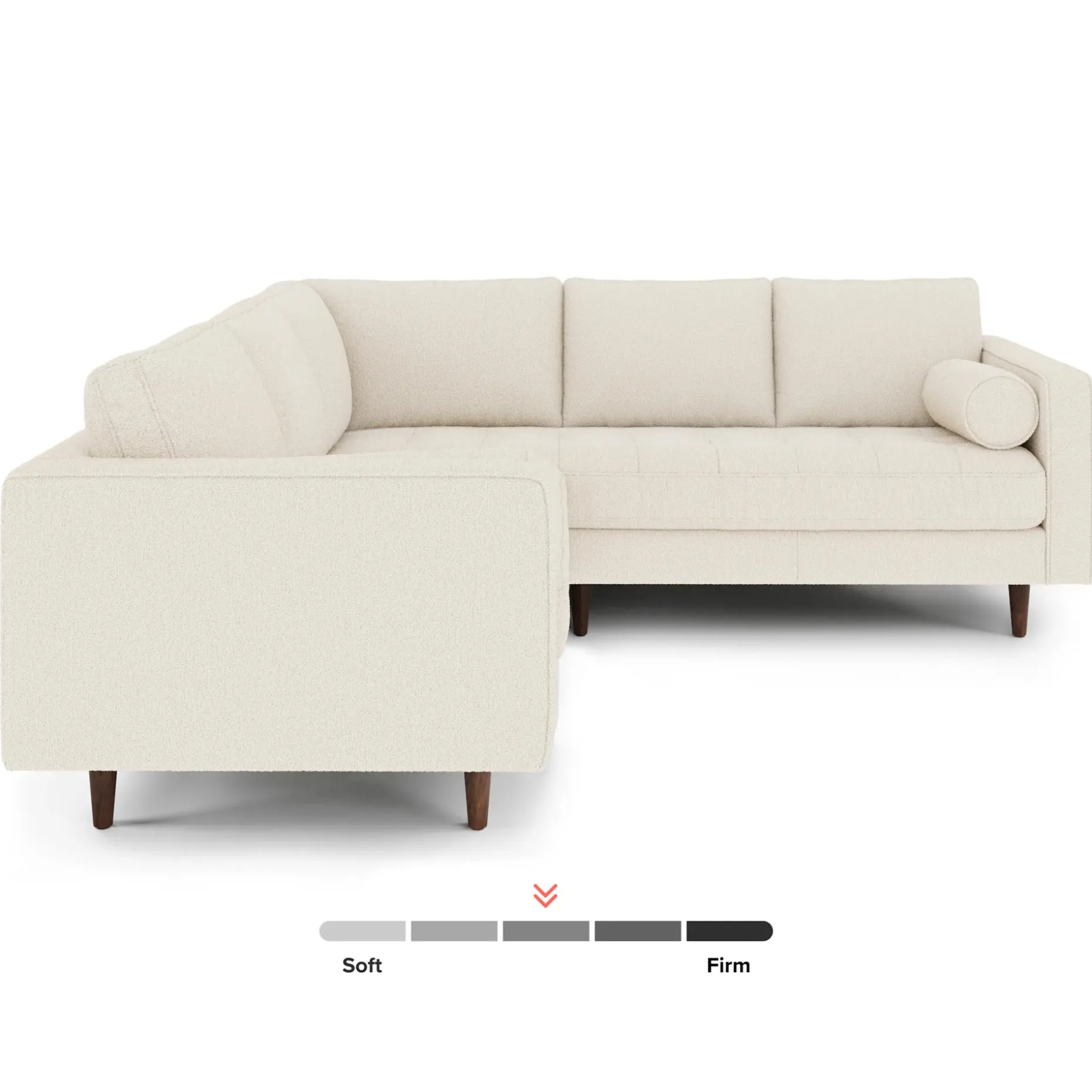 Sven 91" Tufted Corner Sectional - Ivory Wool Bouclé