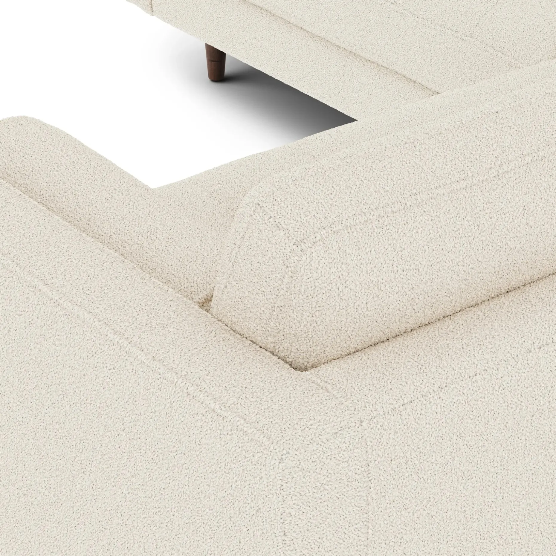Sven 91" Tufted Corner Sectional - Ivory Wool Bouclé