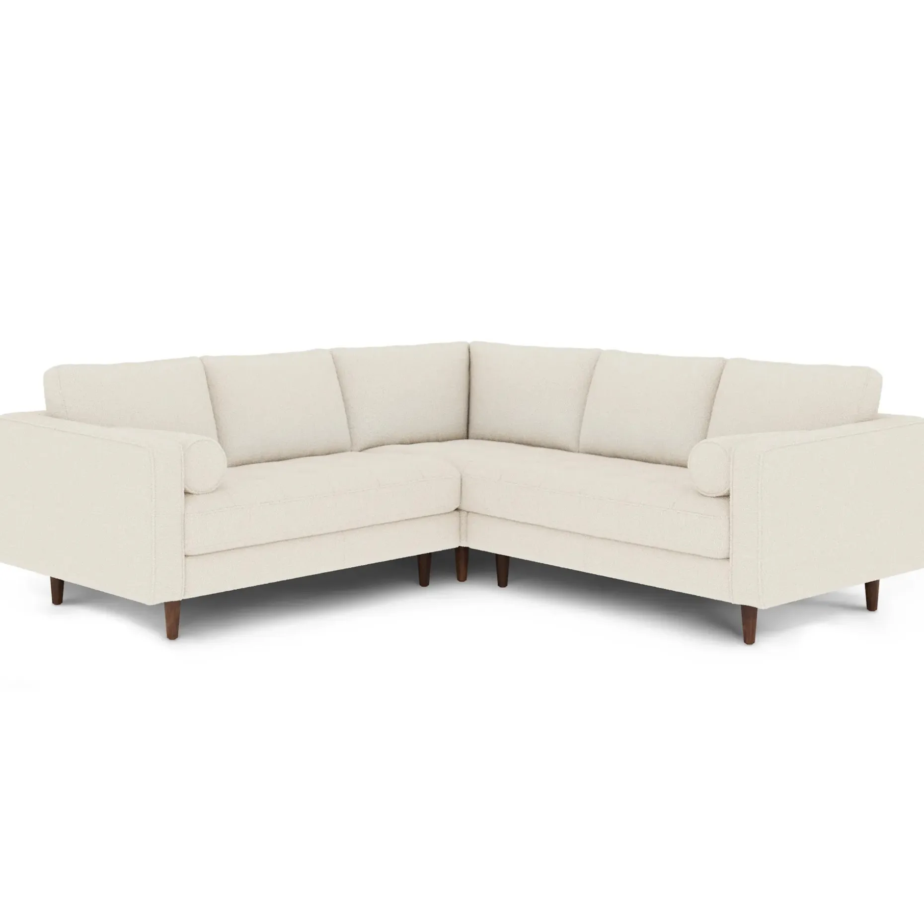 Sven 91" Tufted Corner Sectional - Ivory Wool Bouclé
