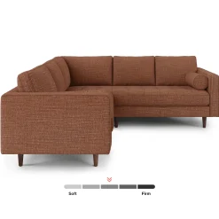 Sven 91" Tufted Corner Sectional - Napa Rust